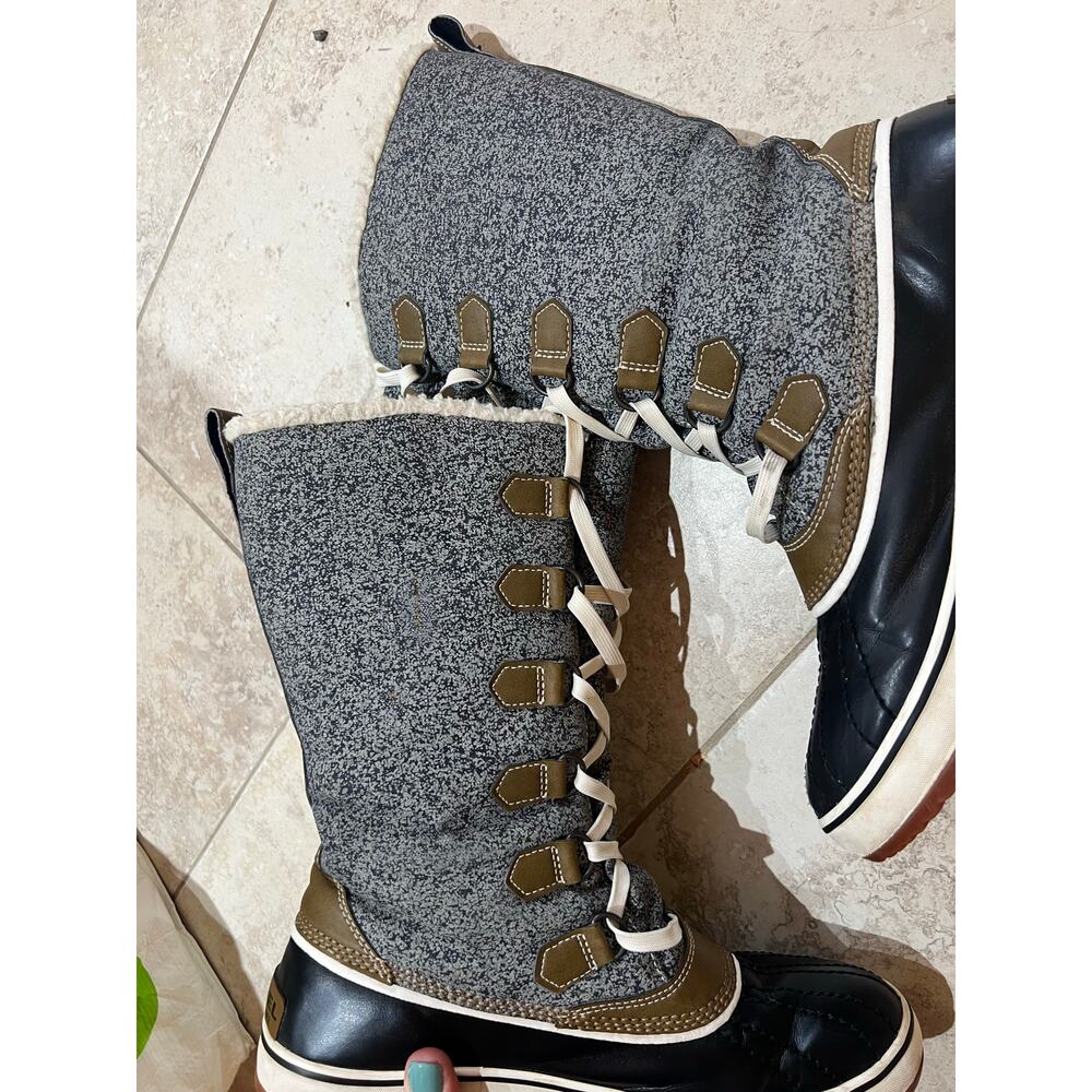 Sorel Tivoli High Waterproof Winter Lace Up Faux Fur Boots Size 10 - Picture 12 of 13
